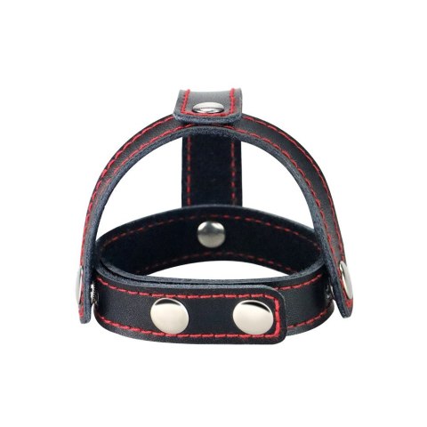 OBROŻA TSTYLE LEATHER COCKRING WITH BALL DIVIDER