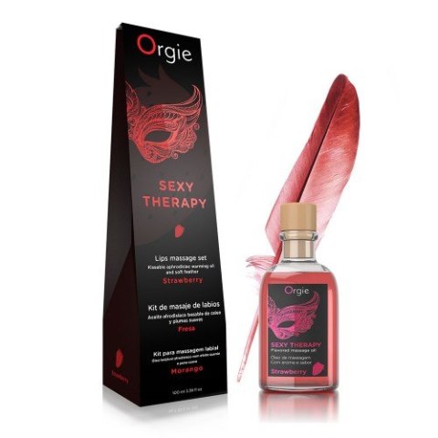 ZESTAW DO MASAŻU LIPS MASSAGE KIT STRAWBERRY 100 ML