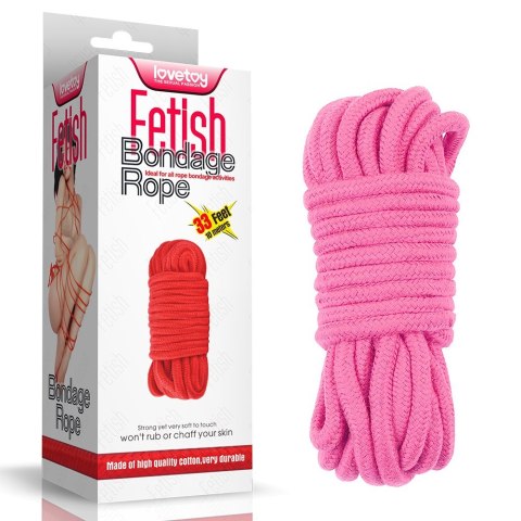 LINA FETISH BONDAGE ROPE 10M RÓŻOWA