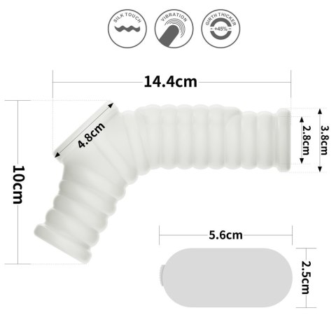 PIERŚCIEŃ NAKŁADKA VIBRATING WAVE KNIGHTS RING WITH SCROTUM SLEEVE (WHITE)