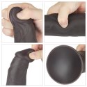 WIBRATOR 9'' DUAL LAYERED SILICONE ROTATOR CZARNE