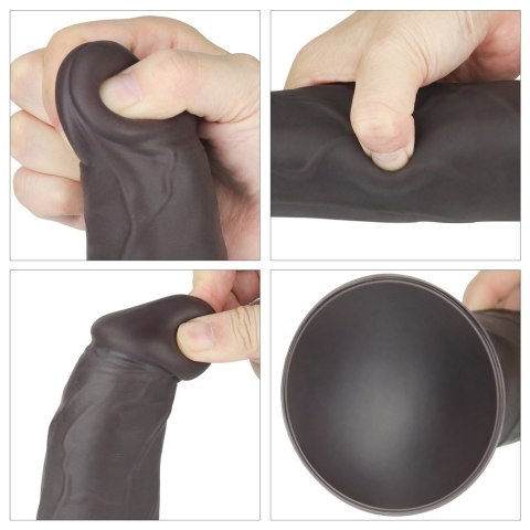 WIBRATOR 9'' DUAL LAYERED SILICONE ROTATOR CZARNE