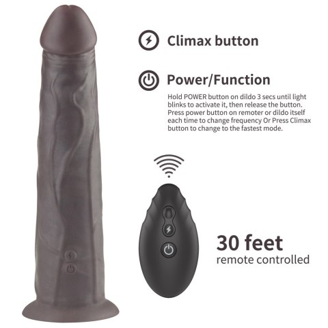 WIBRATOR 9'' DUAL LAYERED SILICONE ROTATOR CZARNE