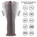 WIBRATOR 9'' DUAL LAYERED SILICONE ROTATOR CZARNE