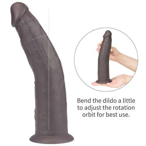 WIBRATOR 9'' DUAL LAYERED SILICONE ROTATOR CZARNE