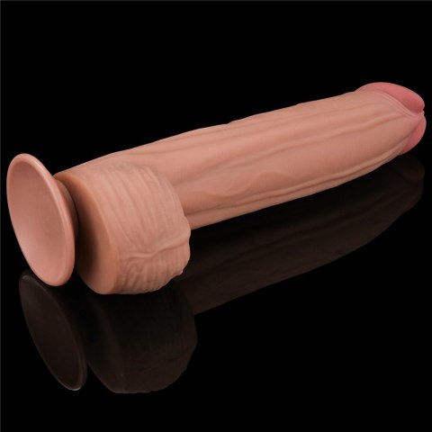 12'' KING SIZED SLIDING SKIN DUAL LAYER DONG