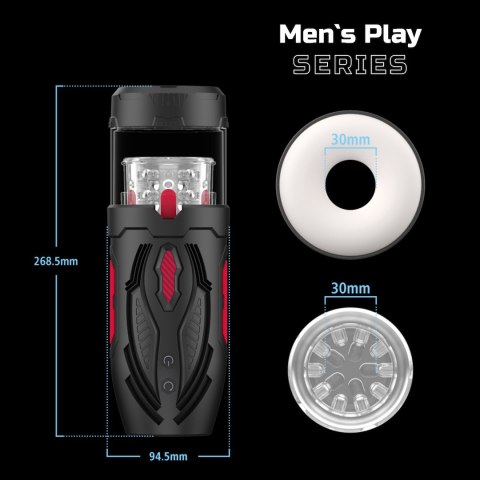 NOWOCZESNY MASTURBATOR MĘSKI Z RUCHEM POSUWISTO-OBROTOWYM EROSPACE MEN'S PLAY B1