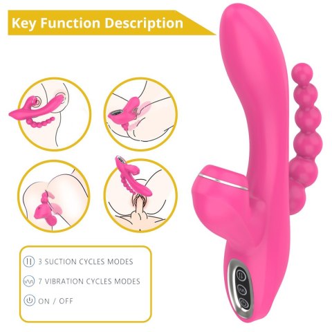 WIBRATOR Z SONDĄ ANALNĄ ORAZ FUNKCJĄ SSANIA EROSPACE SWEET PLAY A3