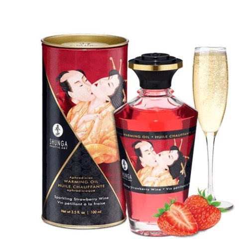Jadalny Olejek Rozgrzewający Do Miejsc Intymnych O Smaku Szampana Z Truskawkami Aphrodisiac Warming Oil Sparkling Strawberry Win