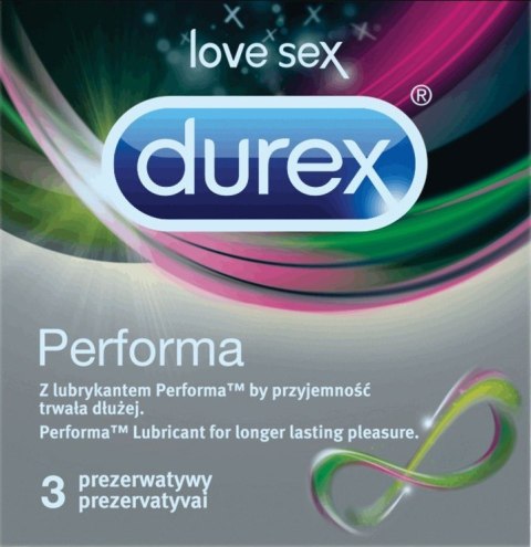 Prezerwatywy Lateksowe Przedłużające Stosunek Performa 3 Szt Durex
