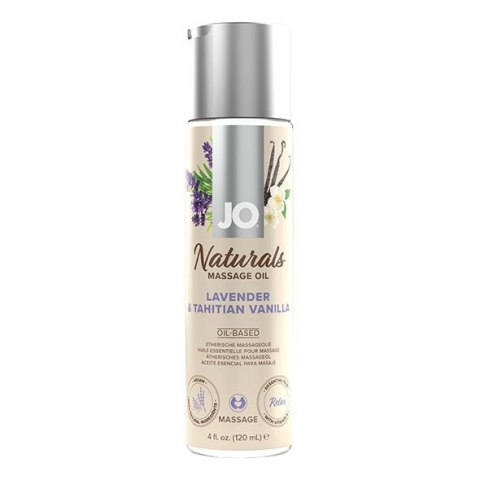 Naturalny Olejek Do Masażu O Zapachu Lawendy I Wanilii Naturals Massage Oil Lavender & Tahitian Vanilla 120 Ml System JO