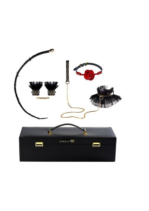 Zestaw Skórzanych Akcesoriów Do Bdsm W Walizeczce Zalo & Upko Luxurious & Romantic Bondage Play Kit UPKO