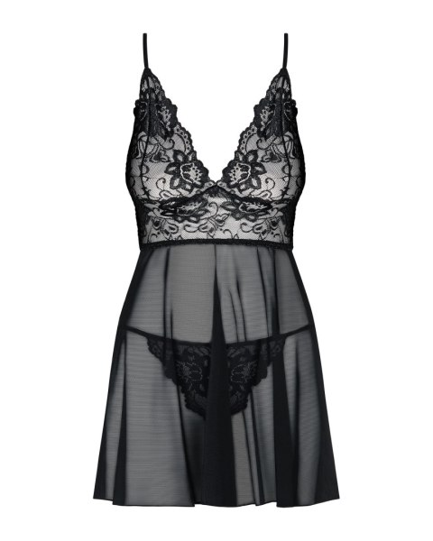 Idillia Babydoll Ze Stringami Czarna L/Xl Obsessive
