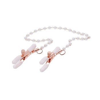 S&M Peaches 'N Creame Pearl Nipple Clamps Cream Sportsheets