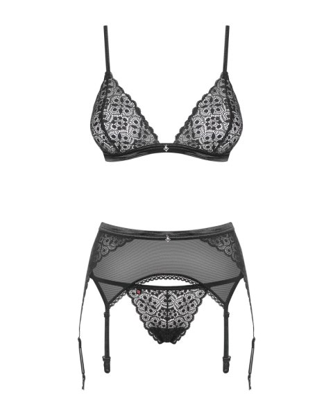 Shibu komplet 3-częściowy czarny L/XL Obsessive