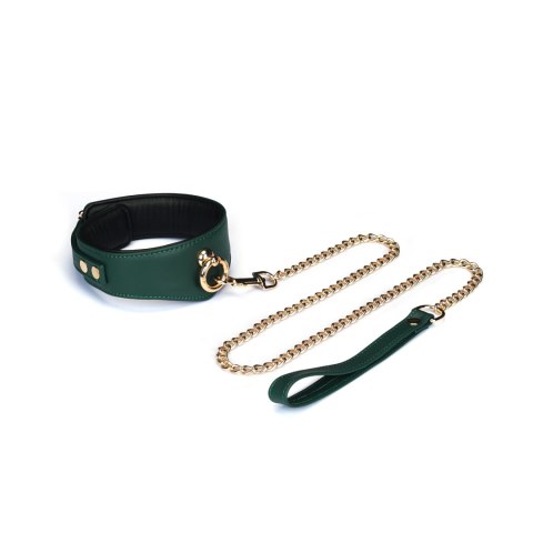 Obroża Mossy Chic Leather Curved Collar Liebe Seele