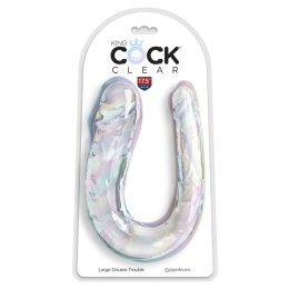 Podwójne dildo 44 cm Clear Large Double Trouble King Cock