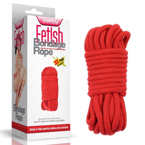 LINA FETISH BONDAGE ROPE 10M CZERWONA