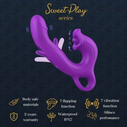 WIBRATOR DO PUNKTU G Z RUCHEM FLAPPING I USTAMI DO STYMULACJI ŁECHTACZKI EROSPACE SWEET PLAY A17