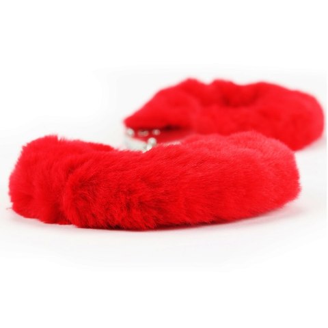KAJDANKI FLUFFY HAND CUFFS CZERWONE