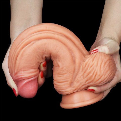 DILDO 10'' DUAL LAYERED PLATINUM SILICONE COCK - FLESH