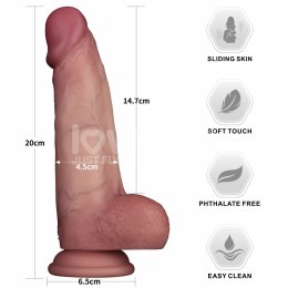 DILDO 8'' SLIDING SKIN PRO II DUAL LAYER SILICONE DONG