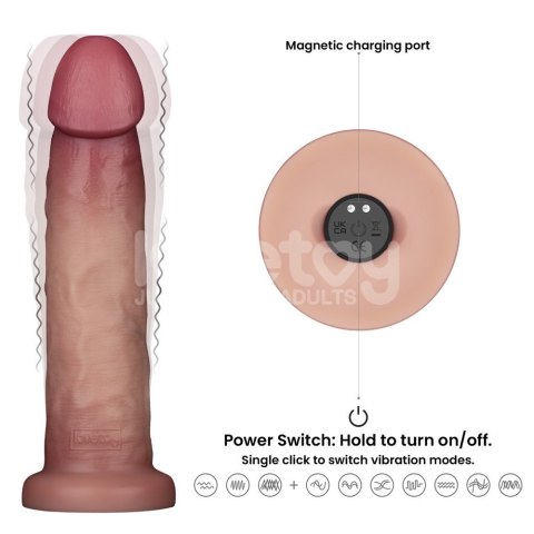 DILDO 9" VIBRATING SLIDING SKIN PRO II SILICONE DONG