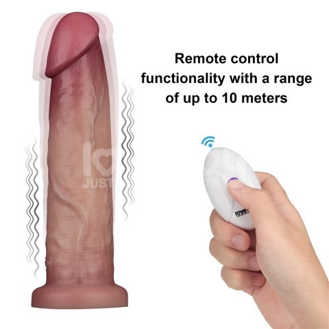 DILDO 9" VIBRATING SLIDING SKIN PRO II SILICONE DONG