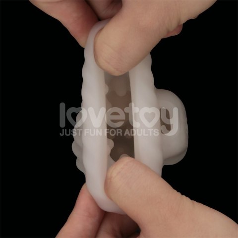 MASTURBATOR KNIGHTS RING VIBRATING DUAL PURPOSE SLEEVE-SPIRAL