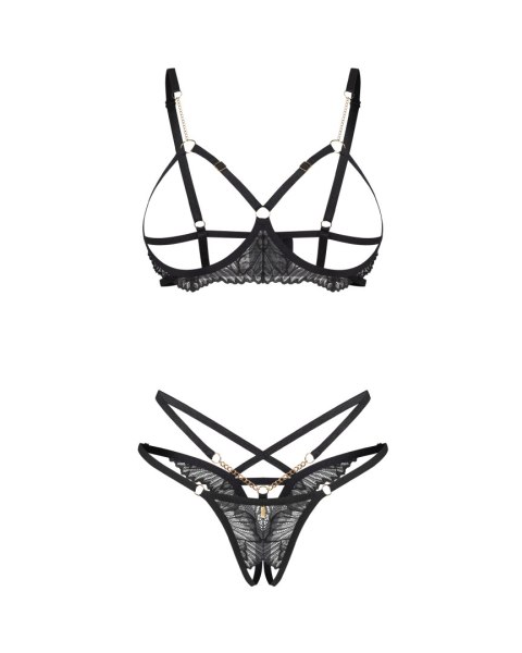 Komplet 2-częściowy otwarty Matildea Black S/M Obsessive
