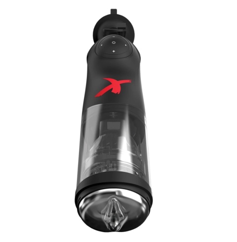 Pipedream PDX Elite Deluxe Mega-Bator Clear automatyczny masturbator Hands-Free z rotacją i ruchem posuwisto-zwrotnym