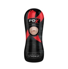 Pipedream PDX Elite Vibrating Oral Stroker Light – kompaktowy masturbator z wibracją