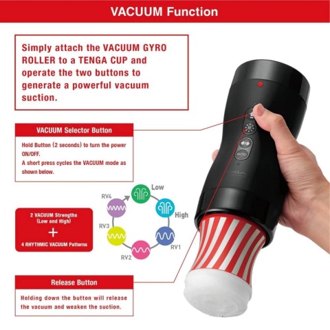 Masturbator Vacuum Gyro Roller Tenga instrukcja obsługi