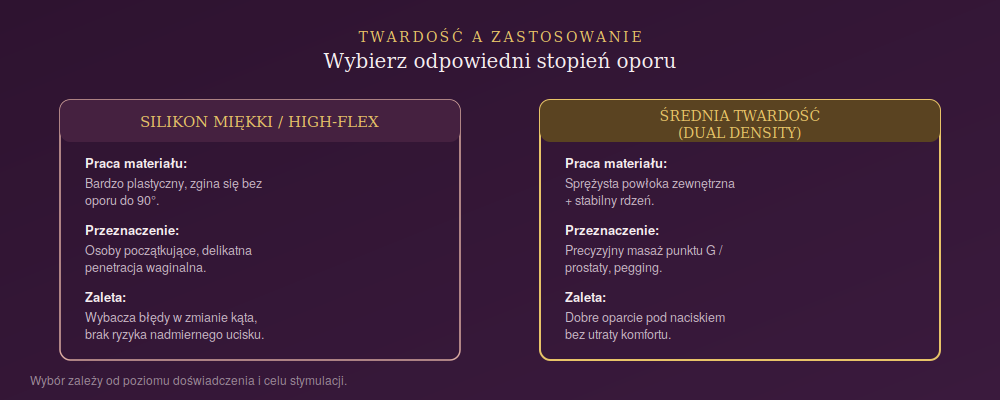 Porównanie wariantów twardości silikonowego dildo