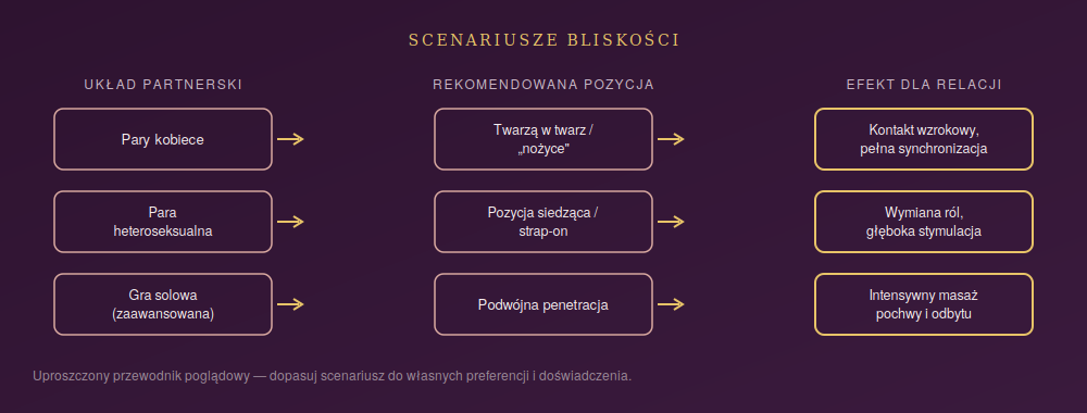 Różne scenariusze bliskości przy wykorzystaniu podwójnego dildo